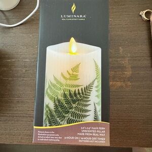 Luminara faux fern candle new